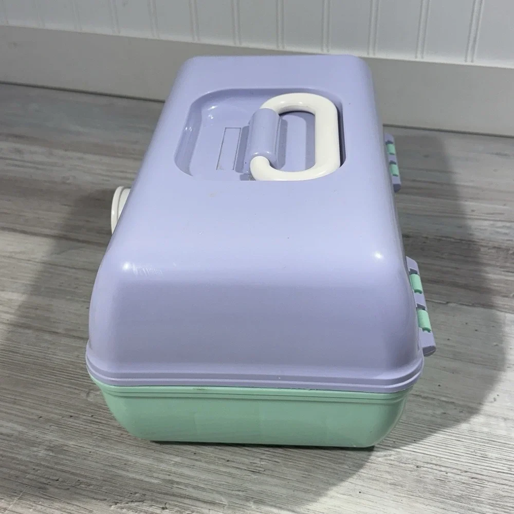 Vintage Caboodles Lavender & Mint Green Makeup‎ Carrying Case